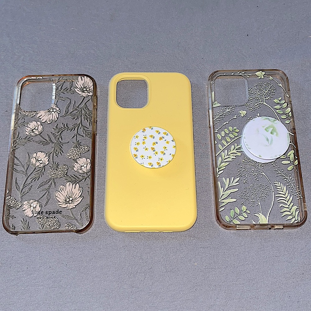 3 iPhone 12 cases in okay condition.
